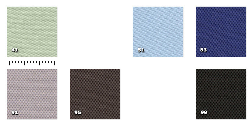 HSV - Trevi 41. verde claro *51. azul claro *53. azul91. cinzento claro95. cinza escuro99. preto* mnima de encomenda  40 m