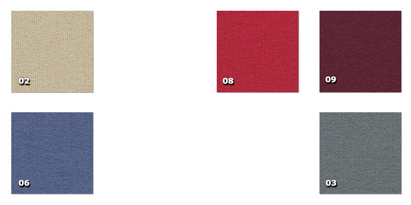 CGO - Gobbi Colori speciali disponibili in questo momento02. beige * (21 m)03. grigio * (8 m)06. blu chiaro * (470 m)08. rosso * (62 m)09. bordeaux * (240 m)* disponibilità limitata alla quantità indicata