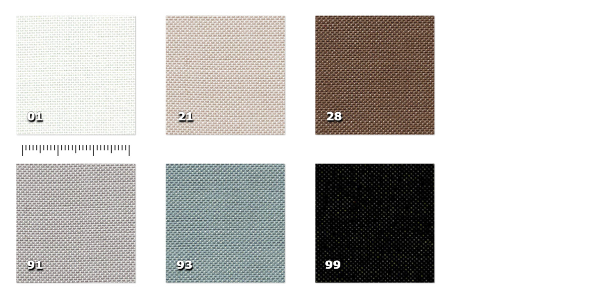 EVT - Light Sceno Poly 01. bianco21. beige28. nocciola91. grigio chiaro93. grigio99. nero