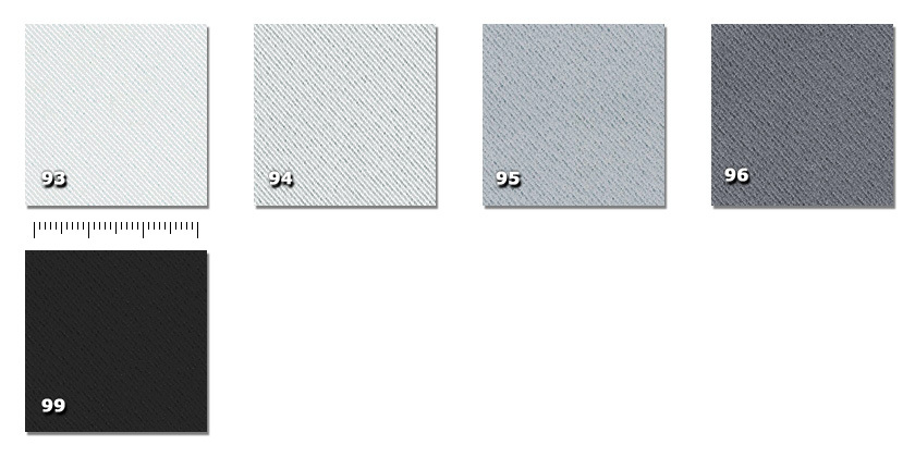 HSH - Shelter Plus 93. grigio chiarissimo94. grigio chiaro95. grigio96. grigio scuro99. nero