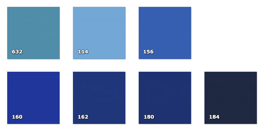 QLA - Laccato 114. azzurro156. blu carta da zucchero160. blu elettrico162. blu180. blu184. blu notte632. turchese