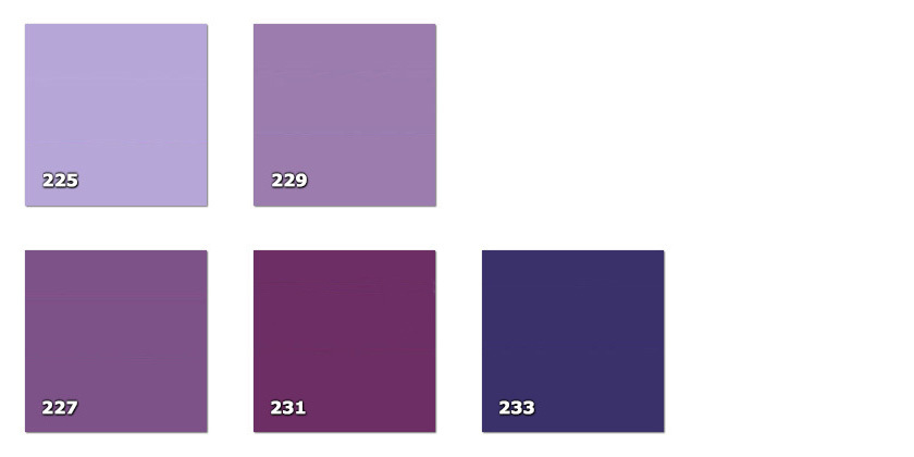 QLA - Laccato 225. lilla227. violetto chiaro229. lilla231. violetto233. violetto