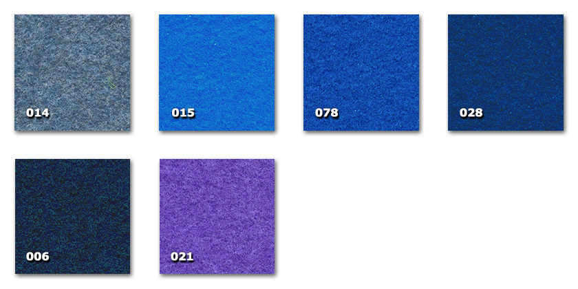 TMP - Perotapis Colori disponibili su ordinazione (quantità minima un rotolo):006. blu scuro014. blu chiaro melange015. azzurro021. viola028. blu elettrico078. blu chroma key