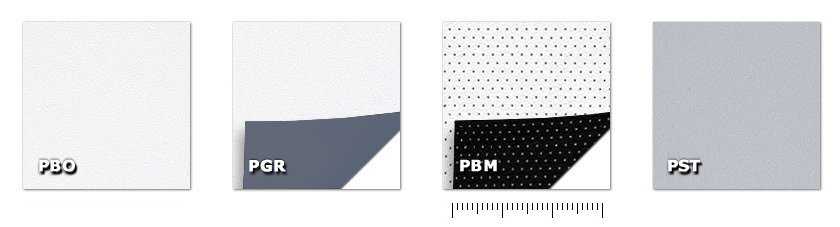5FR - Frame Pantallas de proyeccin frontalPBO-BiancoOtticoPGR-GreyoutPBM-BlackoutMicroforatoPST-Stormy