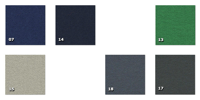 CGO - Gobbi Pedido mínimo ± 300 m07. azul oscuro13. verde14. azul noche15. gris claro17. gris oscuro18. gris pizarra