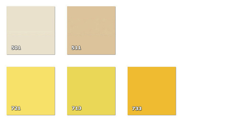 QLA - Laccato 501. nata511. beis oscuro713. amarillo721. amarillo lim�n733. amarillo oro