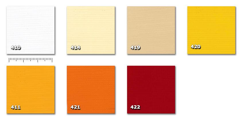 QPE - Resil 410. blanco414. crema419. beige420. amarillo411. amarillo oscuro421. naranja422. rojo