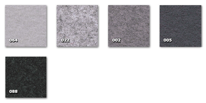TMP - Perotapis Colores disponibles a pedido (cantidad mínima de un rollo):002. gris medio melange005. gris oscuro022. gris claro melange064. gris claro088. gris muy oscuro