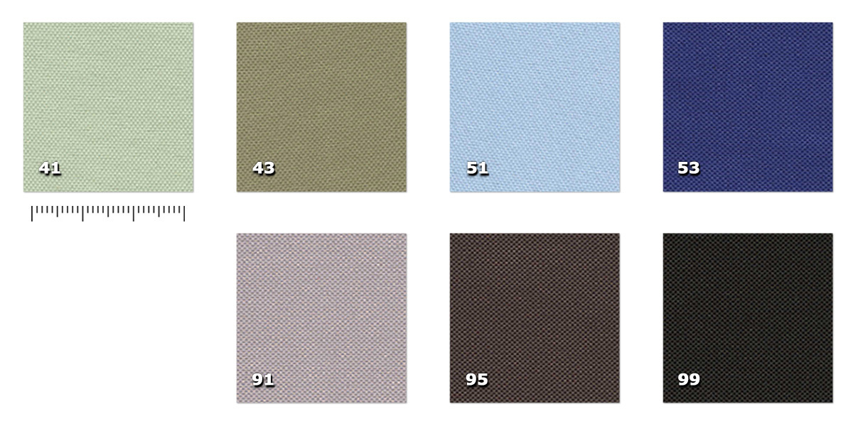 HSV - Trevi 41. vert clair **43. vert **51. bleu clair **53. bleu * (44 m)91. gris clair * (6 m)95. gris fonc� * (121 m)99. noir * (252 m)* Disponibilit� actuelle** Commande minimale�: 200 m