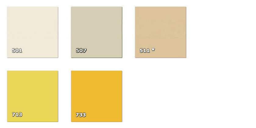 QLA - Laccato 501. cr�me507. beige511. noisette fonc� * (30 m)713. jaune733. jaune or* disponibilit� limit�e � la quantit� indiqu�e