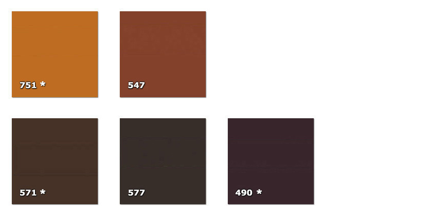 QLA - Laccato 490. marrom muito escuro* (90 m)547. marrom claro571. marrom seal * (59 m)577. marrom escuro751. vermelho tijolo * (90 m)* disponibilidade limitada  quantidade indicada