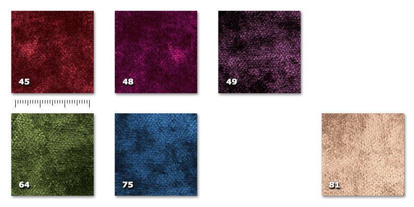 FNA - Nabucco 45. red48. bordeaux49. plum64. green75. blue81. hazelnut