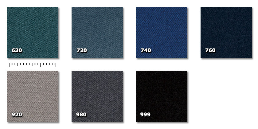FTA - Tancredi 500 630. aquamarine*720. denim740. blue*760. dark blue920. light grey980. dark grey999. black* minimum order ± 60 m