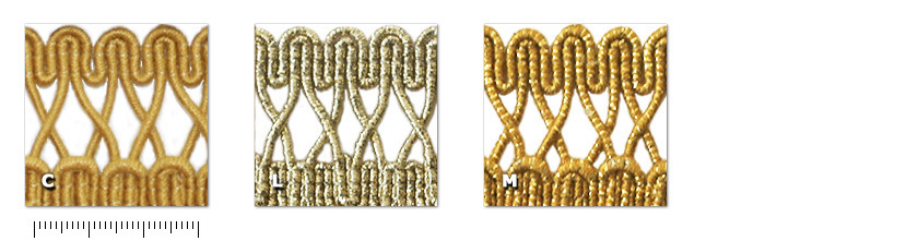 NBT - Perforated trim C. gold cottonL. gold lurexM. gold mixed cotton / lurex