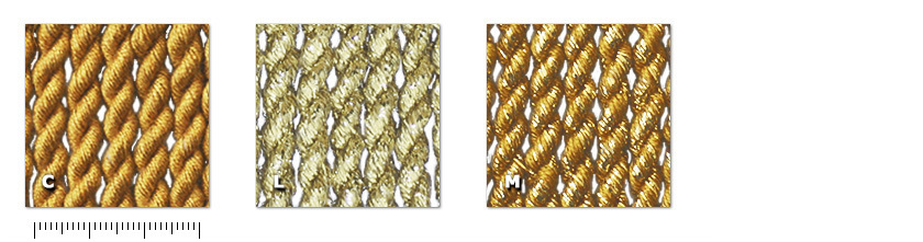 NFR - Fringe C. gold cottonL. gold lurexM. gold mixed cotton / lurex