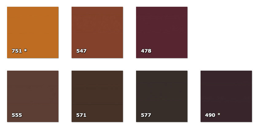 QLA - Laccato 478. brown490. dark brown* (90 m)547. light brown555. brown571. dark brown577. dark brown751. brick * (118 m)* availability limited to the indicated quantity